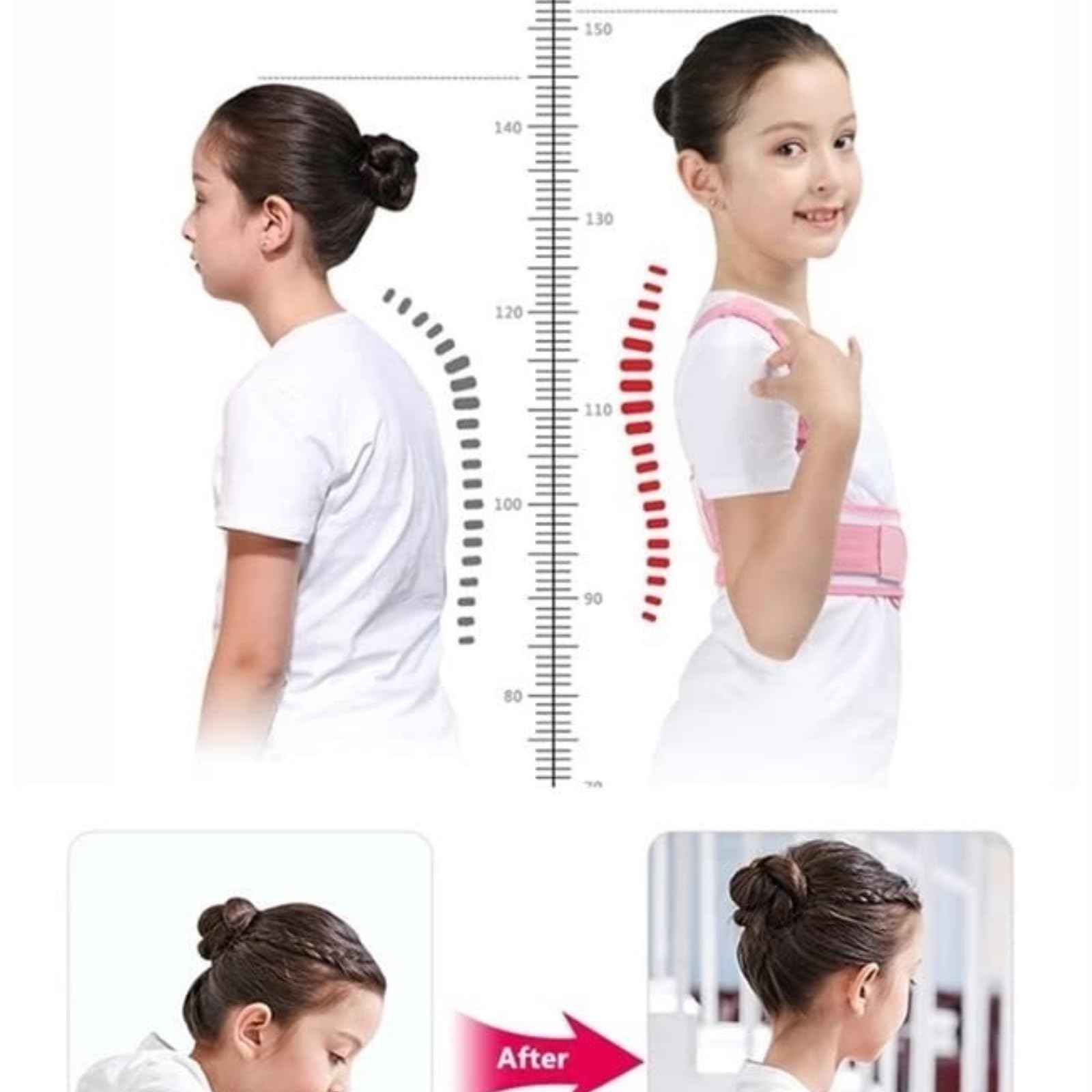 Faja Lumbar Corrector De Postura De Espalda, Corsé Ortopédico, Descompresión De La Columna Lumbar Y Hombros, Soporte De Cintura Y Corrección Cinturón Apoyo Lumbar(Pink,M)