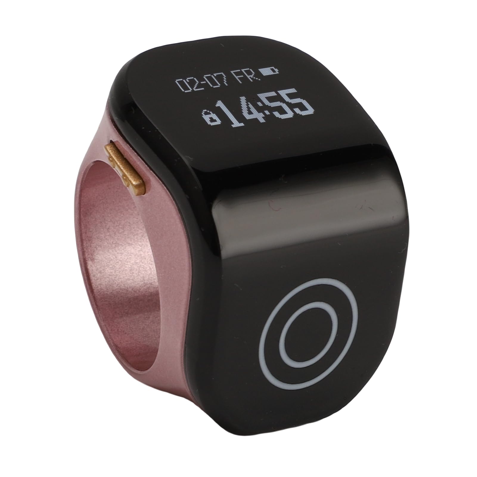 Anneau Smart Tasbih Zikr, Clear LCD Display Ring Dinger Counter Intelligent Touch Digital Counter Prayer Rappel (Or Rose)