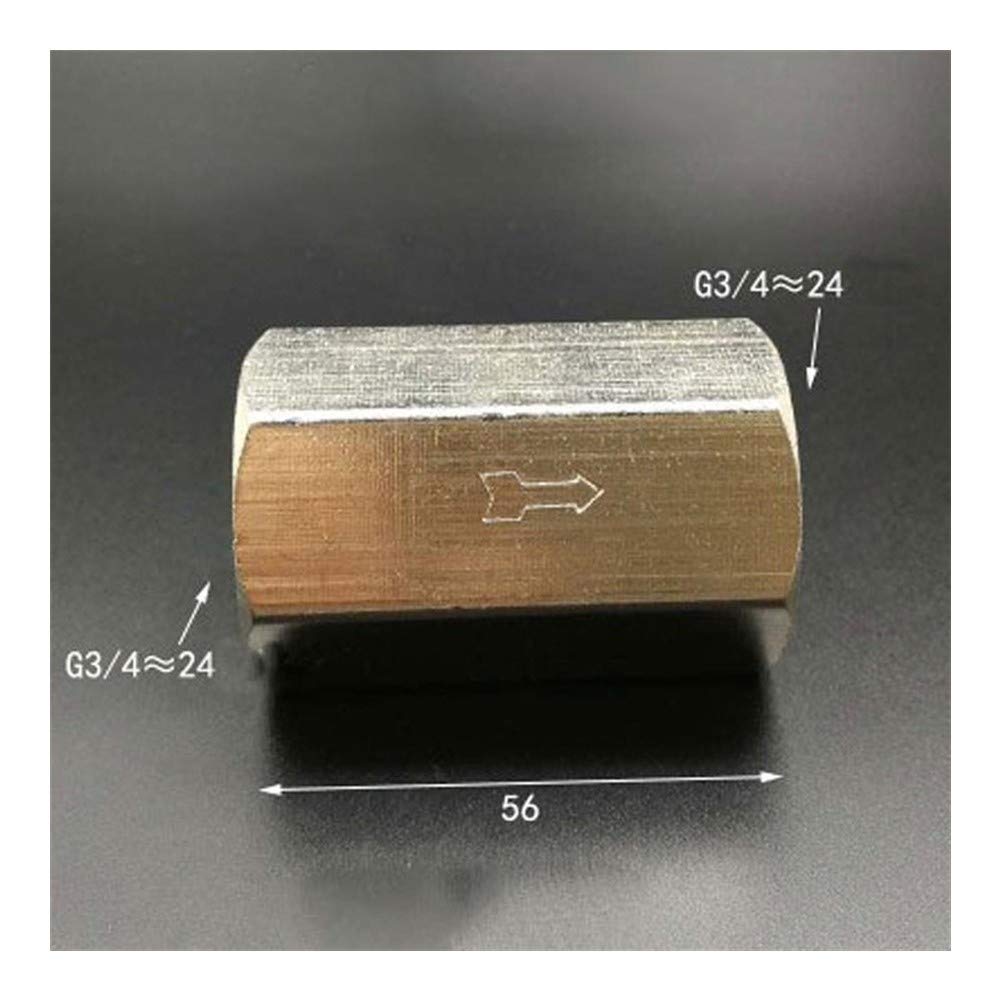 Clapets Anti-Retour DN20 3/4 Pouces BSP Femelle en Laiton nickelé clapet Anti-Retour 1 Voie Anti-Retour Eau gaz Huile Hex Rud Min 2 Bar pneumatique