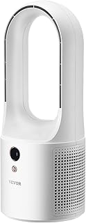 VEVOR Ventilador de Escritorio sin Aspas, Torre Pequeño de Enfriamiento Silencioso USB de 6 Velocidades con Control de Botón, Fácil de Limpiar, para Dormitorio, Oficina, Hogar, 135 x 135 x 330 mm