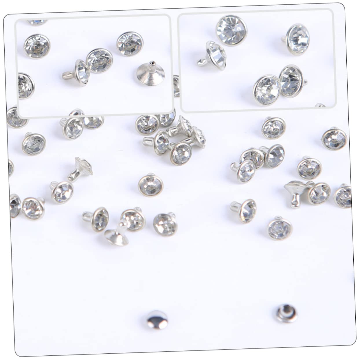 NUOBESTY 600 Juegos remaches de diamante tacos para ropa remaches para metal decoración remache artesanal de cuero tachuelas de reparación de artesanías de cuero remachadora Decorar