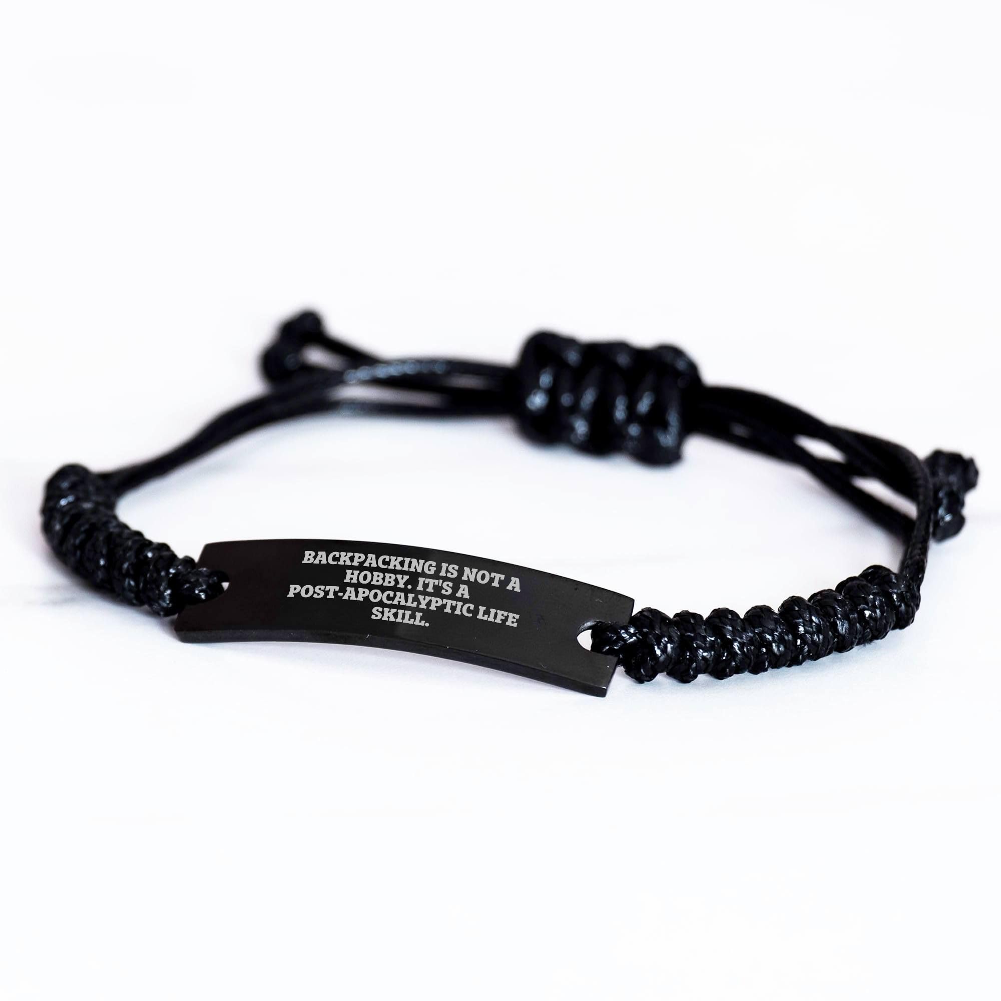 NAPAVI Backpacking Survival Rope Bracelet | Funny Backpacking Gifts | Backpacking Adventure Gifts for Men | Engraved Gifts for Backpackers | Father's Day Unique Gifts for Dad | Gifts from Daughter