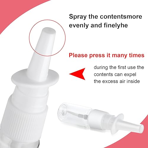 Miniatura 3 de simarro Botella de spray nasal de 0.3 fl oz, 7 piezas de atomizador recargable atomizador atomizador nasal de plástico atomizador de pulverización