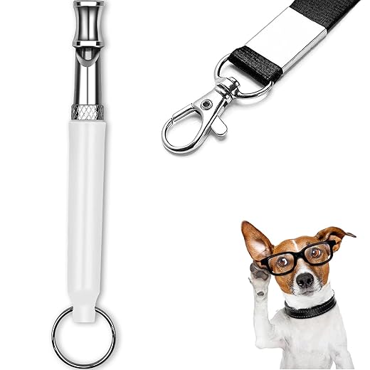 White Dog Whistle to Stop Barking Neighbors Dog,Adjustable Ultrasonic Silent Dog Whistle