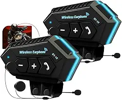 Par Intercomunicador Fone De Ouvido Sem Fio Para Capacete Comunicador Motoboy Bluetooth 5.1 Bateria de Longa Duração A Prova D' Agua
