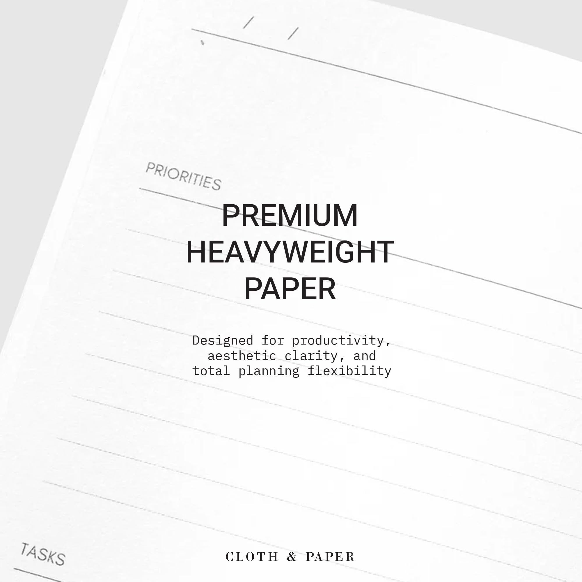 Cloth & Paper Agenda giornaliera senza data, agenda giornaliera tascabile Plus, 8,1 x 15,2 cm, pianificatore di produttività con orari, priorità, layout delle attività per la pianificazione