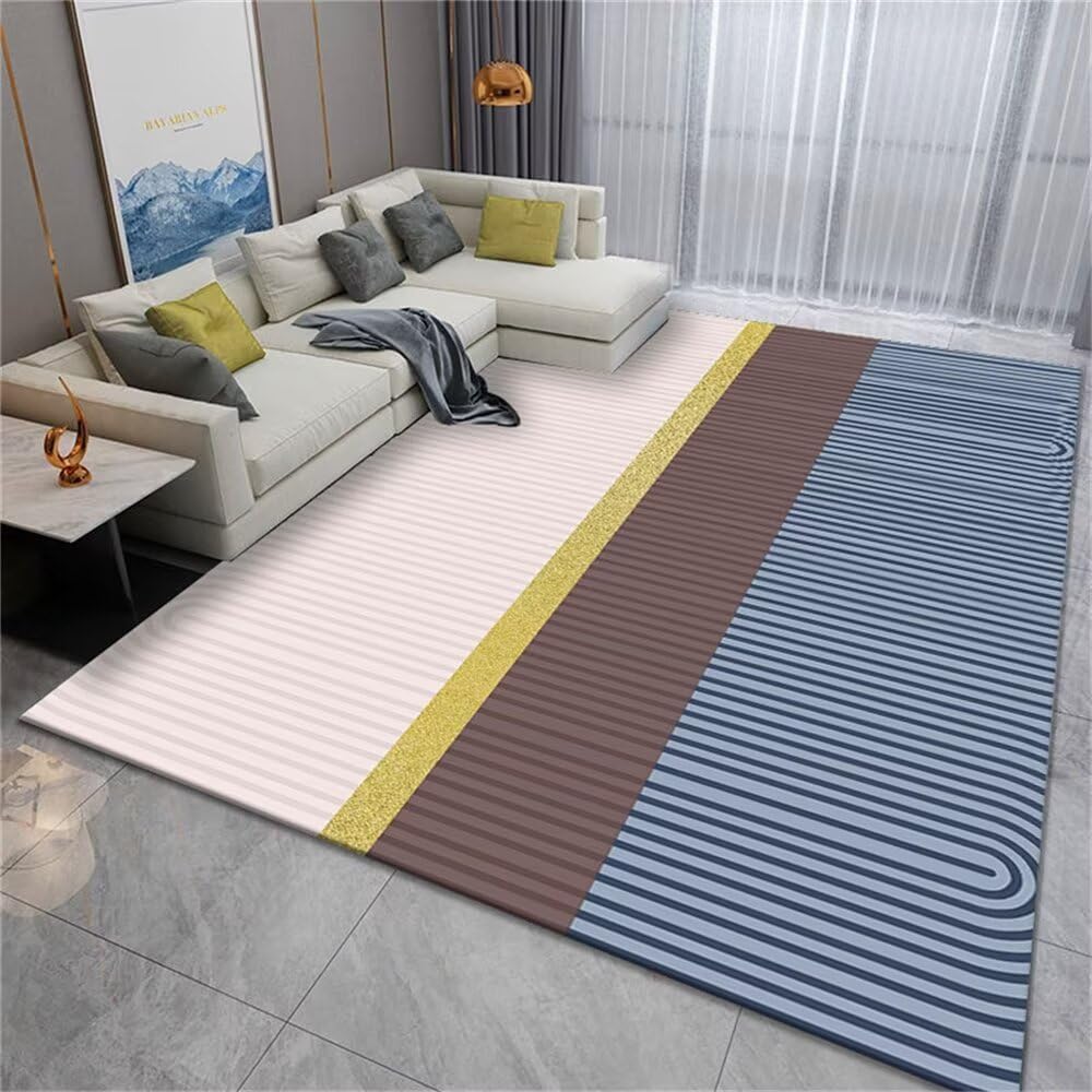 Tapis d'éveil motif carreaux de ciment bleu gris au design géométrique raffiné
