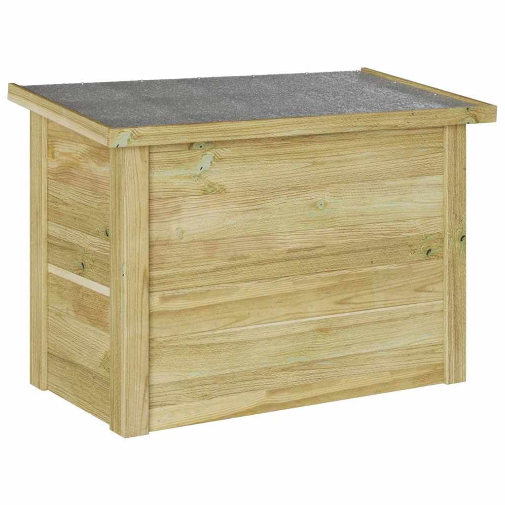 Aufbewahrungsbox Holz 80x44,5x57,5 cm - Kissenbox Outdoor & Indoor - Truhenbank Kiefer imprägniert - Auflagenbox für Garten Balkon Wohnzimmer