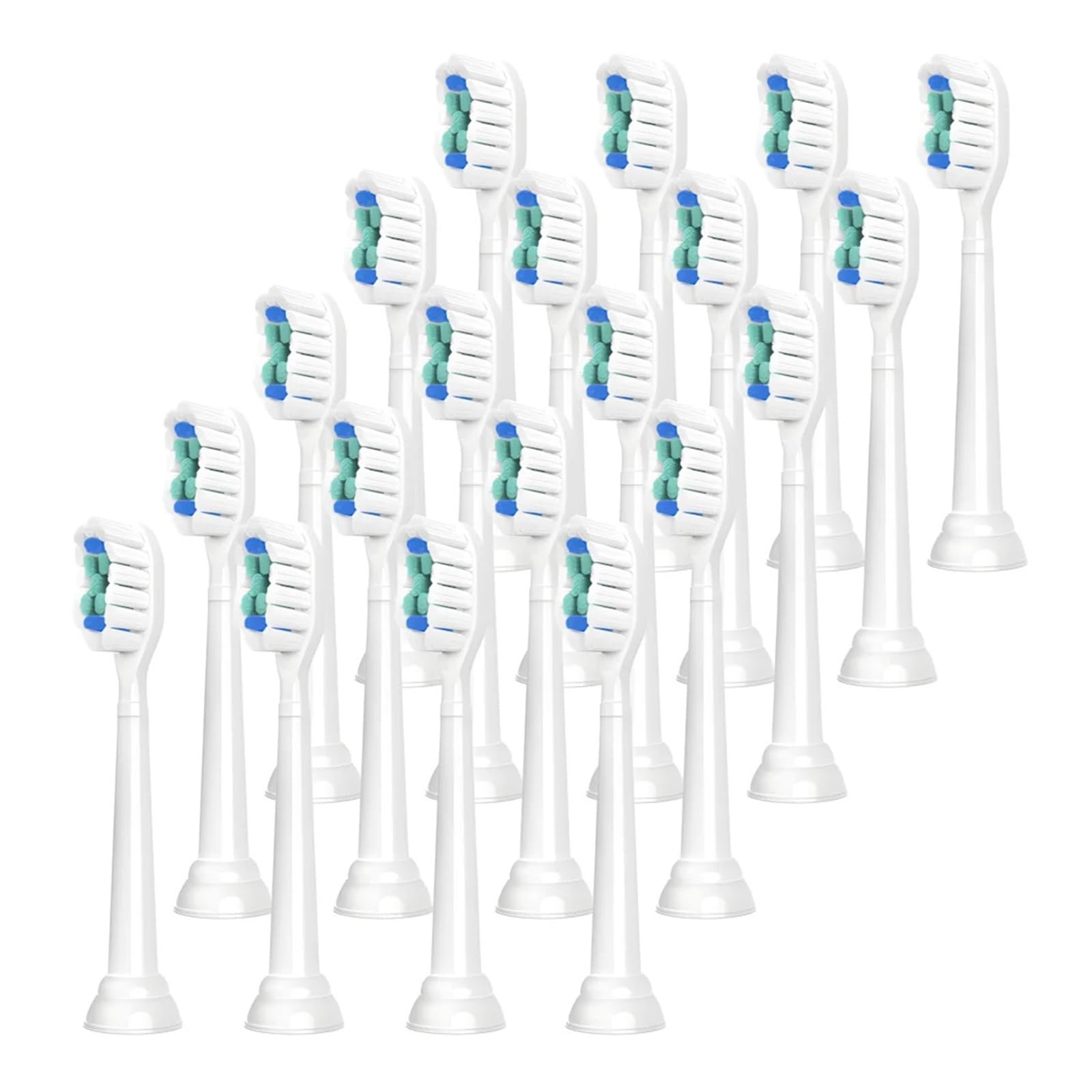 Buerstenkoepfe, kompatibel mit Philips, 1100 2100 4100 4300 | 5100, 5300, 6100, 6500, 7000, 7300, 7500, 9000, 9300, 9500, 9700, 9750(White-20 Pcs)