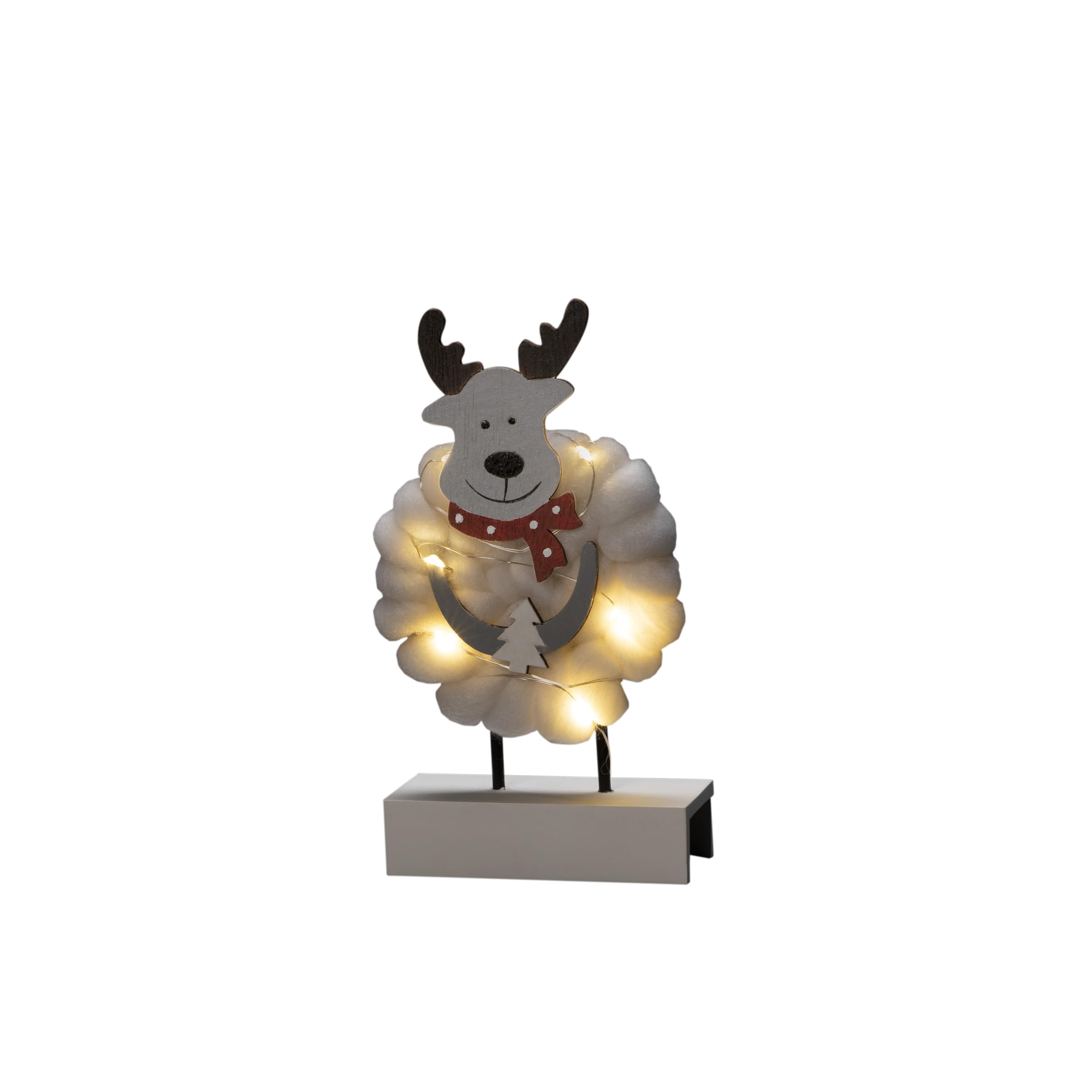 Konstsmide Lights/Silhouette Motif Ornament Decoration/Battery Operated: 2xAA (Excl.)/Christmas Scene Warm White Diodes, Wood