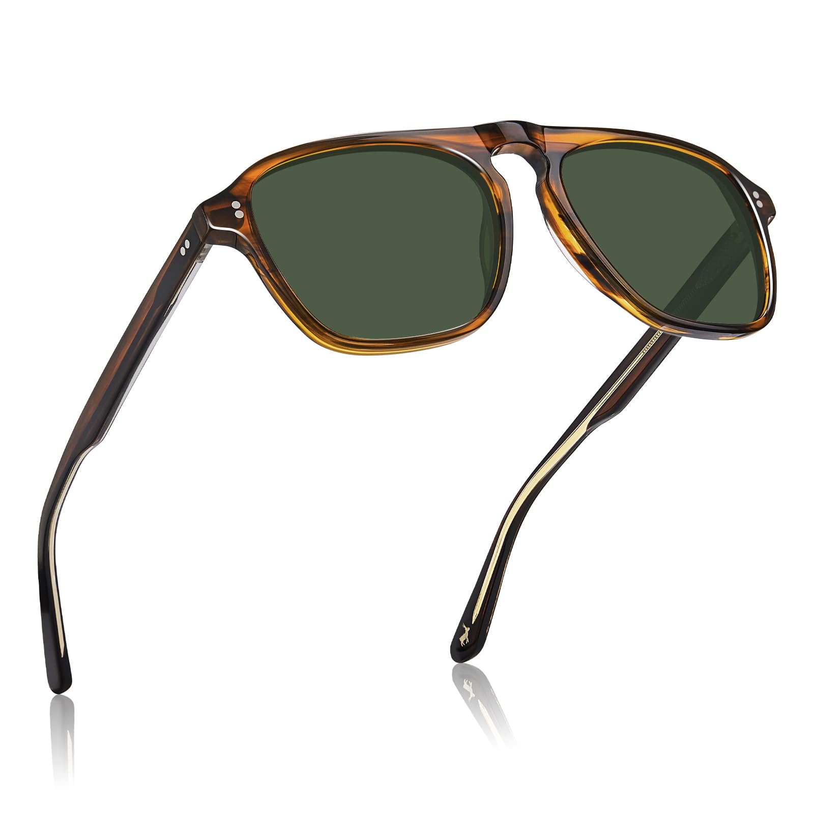 CARFIA Acetate Polarized Men's Sunglasses - Pilot Design, UV Protection CA5355