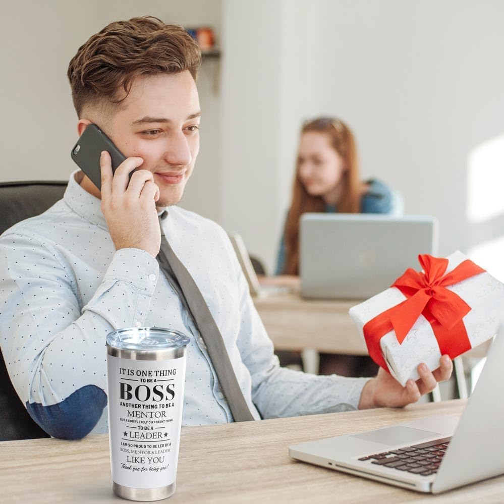 Miniatura 7 de Breezy Valley Regalos para mujeres y hombres, vasos de jefe, regalos de agradecimiento para jefe gerente, los mejores regalos del mundo para jefe