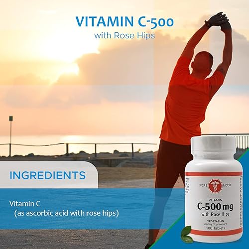 Miniatura 4 de Holistic Health Vitamina C de 500 mg con tableta Rose HIPS, suplemento de vitamina C para aumentar la inmunidad y ayudar a equilibrar la presión