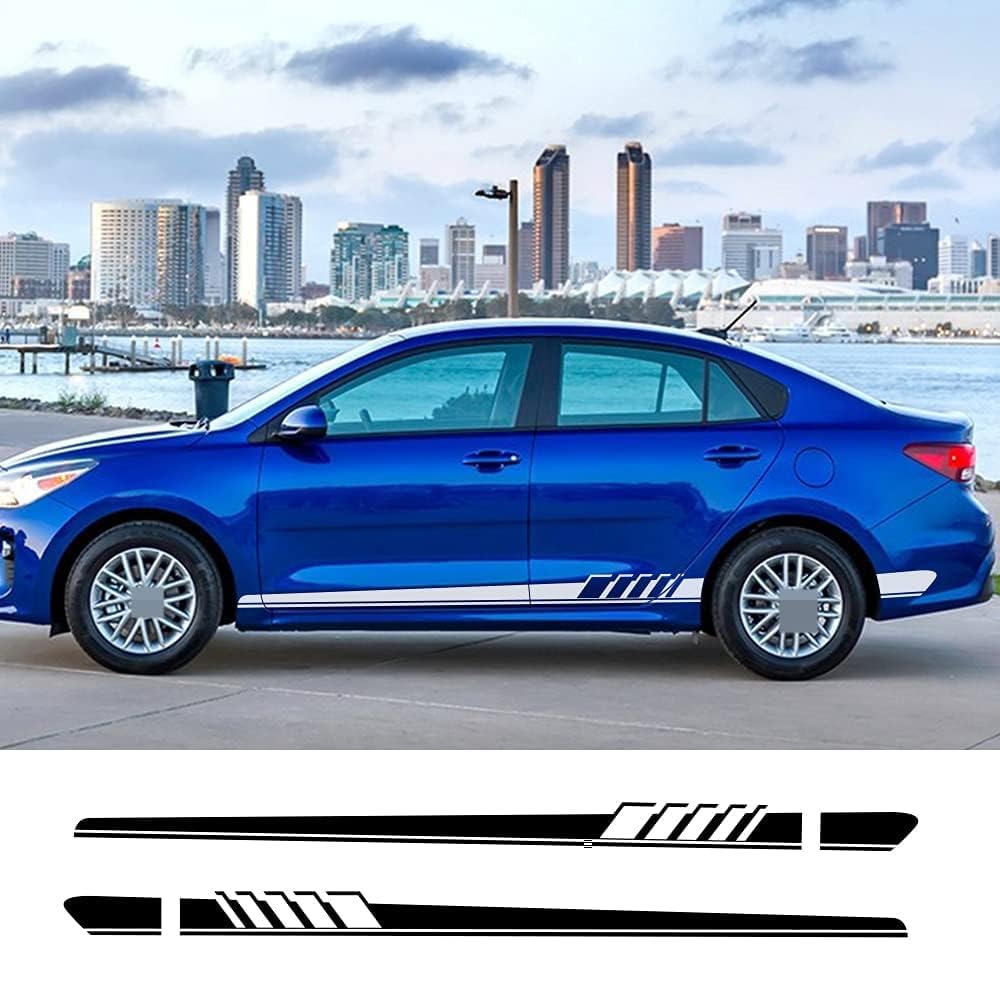 UNCLE LIAO Car Side Skirt For Kia Sportage 3 4 QL Rio 3 K2 Optima Sorento Picanto Ceed Forte Auto Car Door Sticker Side Step Skirt.,Red
