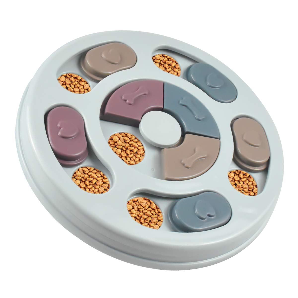 HQdeal Juguete de puzle para Perro,Comedero de Perros Tazón de Mascota alimentador Lento Antideslizante Divertida Anti-Gulping Ayudar a la Digestión para Perros y Gatos pequeños Ralentizar la Comida