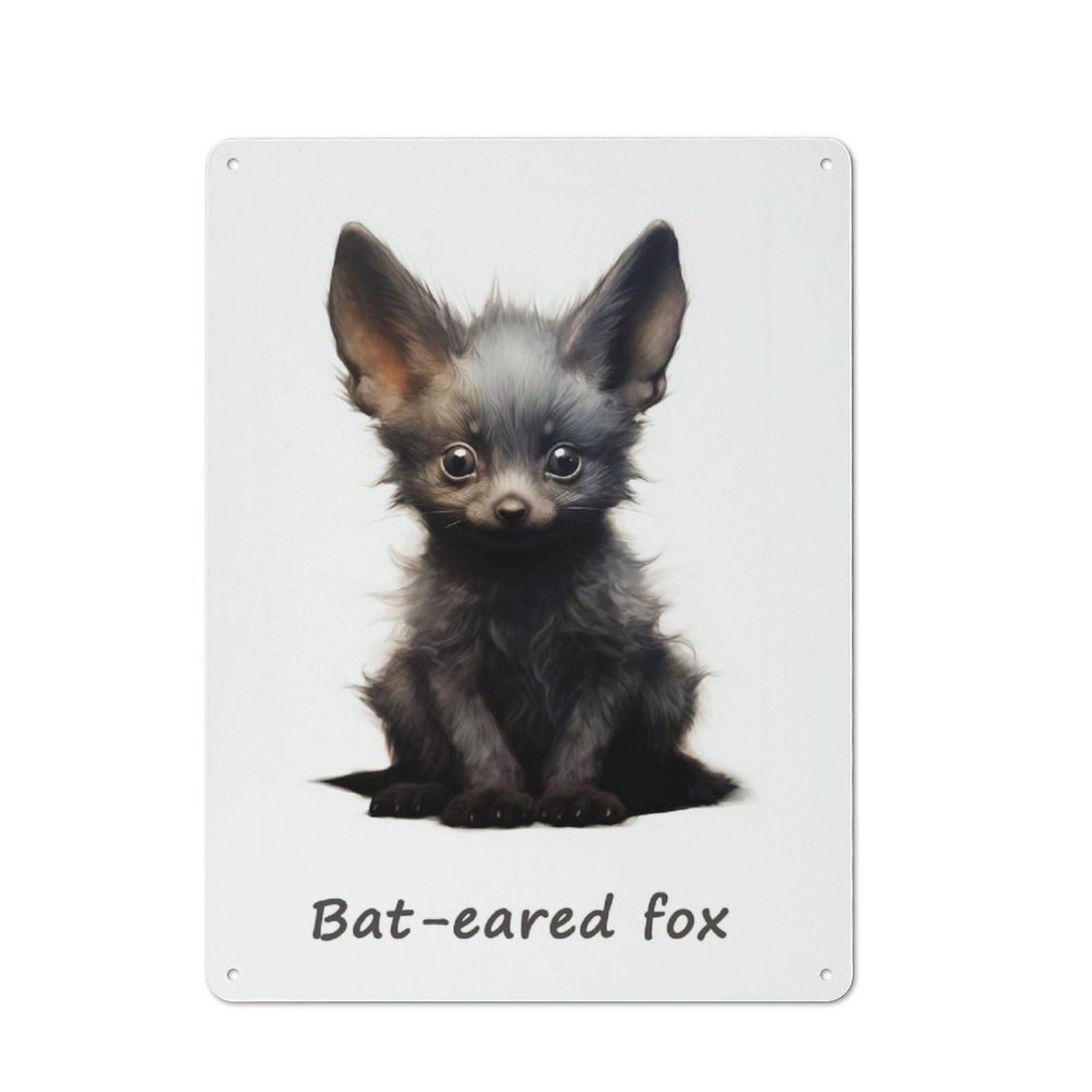 Junmoney Bat Eared Fox Retro Metal Sign 40X30cm For Garden Room Or Summerhouse, For Garden Room Decor Fans