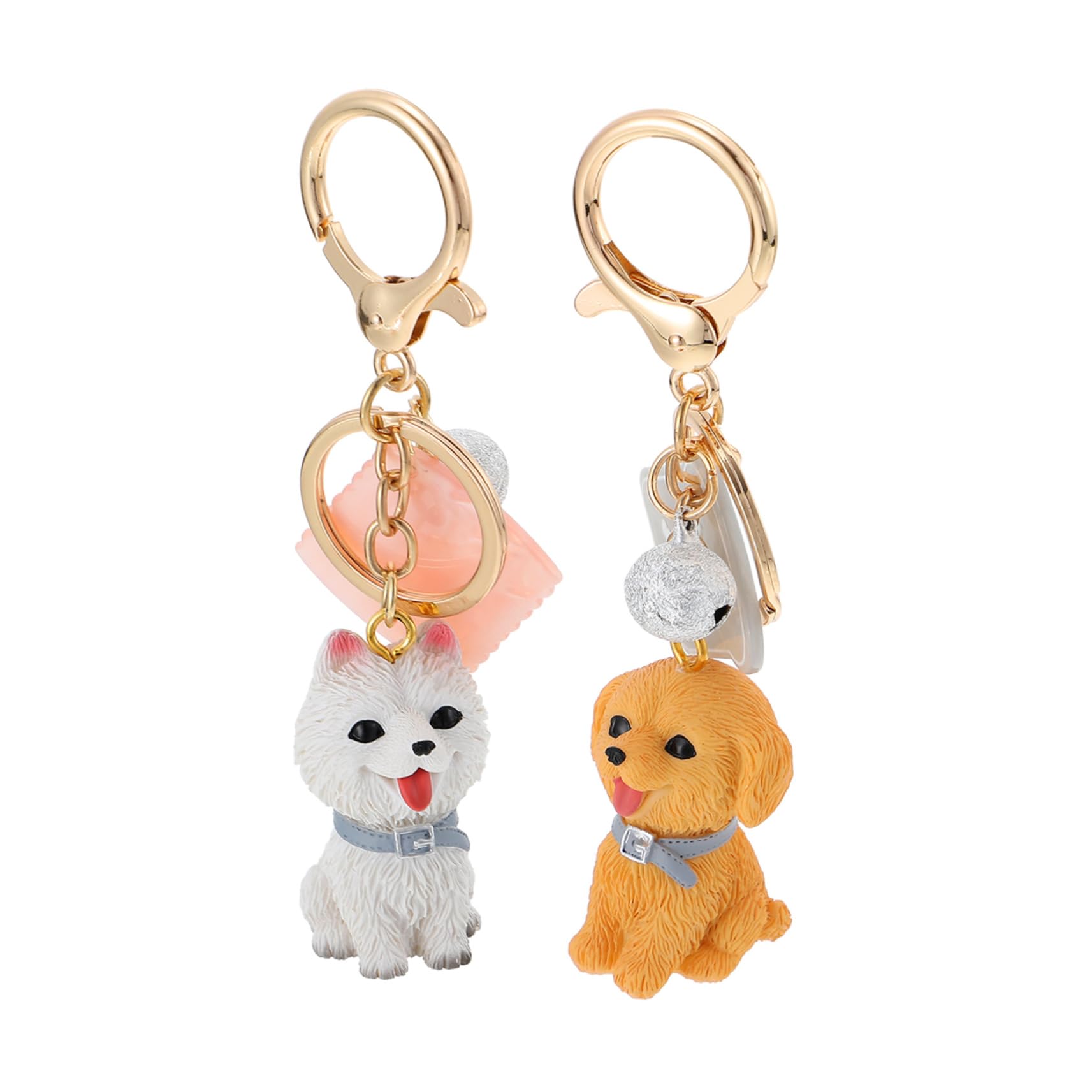 BESTYASH Dog Keychain Set 2pcs Resin Puppy Keychains Decorative Dog Pendants for Girls Backpack Decor
