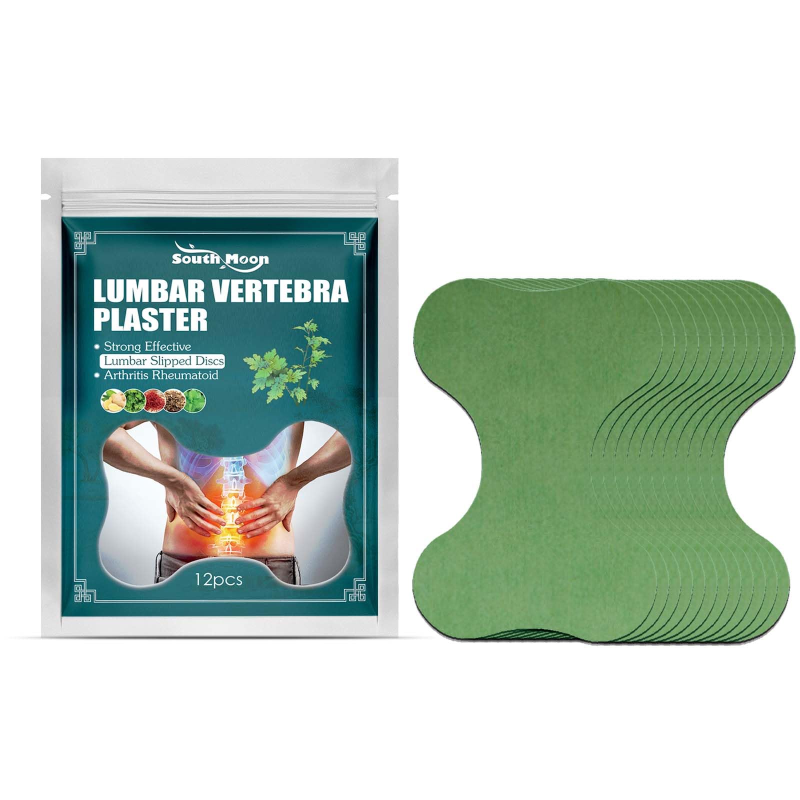 Lumbar Vertebra Patches, Herbal Wormwood, Back and Spine Support, Muscle and Joint Comfort, Non-Invasive Management, 24Pcs