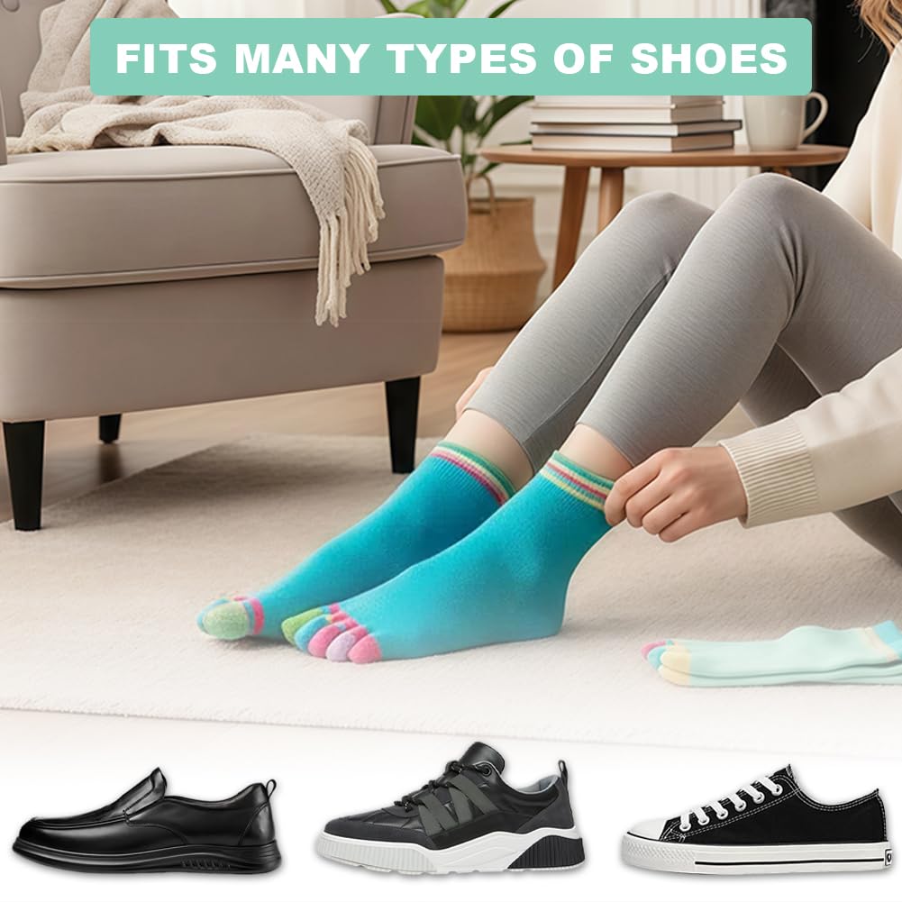 flintronic 4/5 Paia Calzini da Donna con Dita, Sportivi in ​​Cotone Traspirante, Morbide e Calde