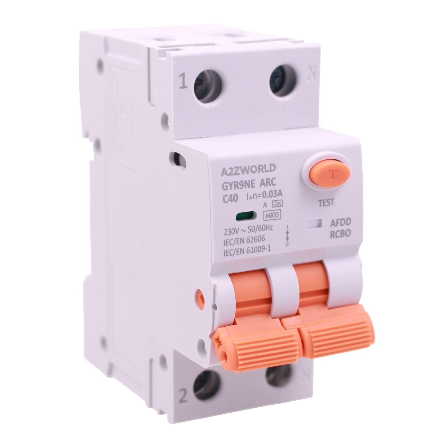 AFDD+RCBO Przełącznik przeciwpożarowy, różnicowy wyłącznik magnetyczny z wykrywaniem łuku elektrycznego, typ A 40A C40, krzywa C 6 kA 30mA 1P +N, ochrona przed pożarem elektrycznym