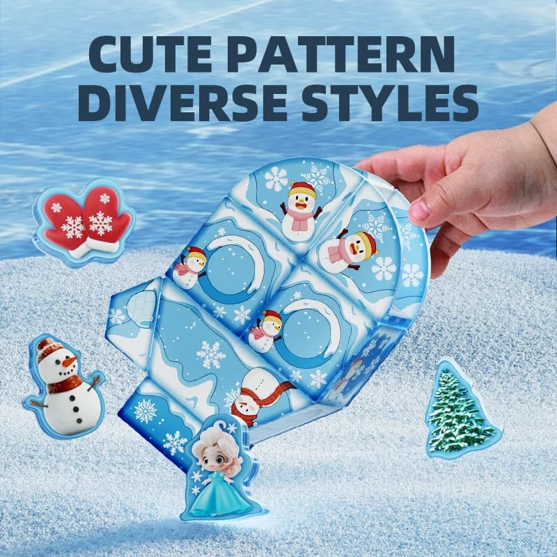 Image of Happy Hues Light Magnetic Tiles- Building Blocks for Kids 3D STEAM Educational Toys, Magnetic Marble Run /Toys for Kids Age 3 +Year Old Boys Girls Creative Gift (Snowy)