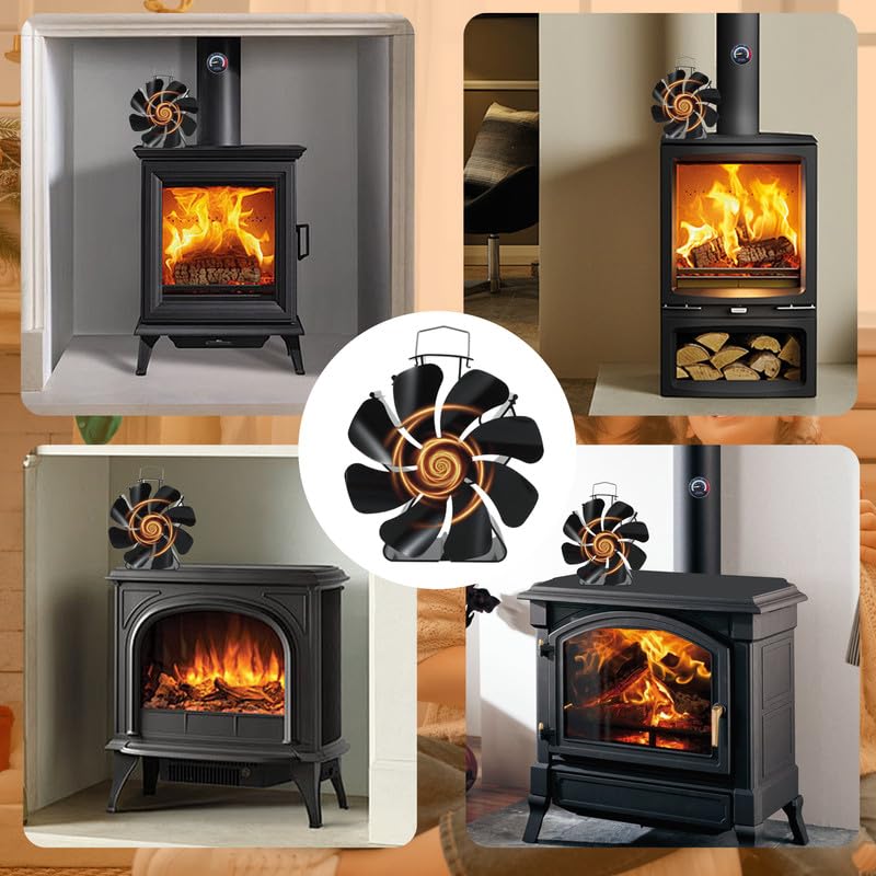 UNIFLAME fan5duo‼️ Amazon.com: Tomersun Wood Stove Fan 8 Blades Heat Powered