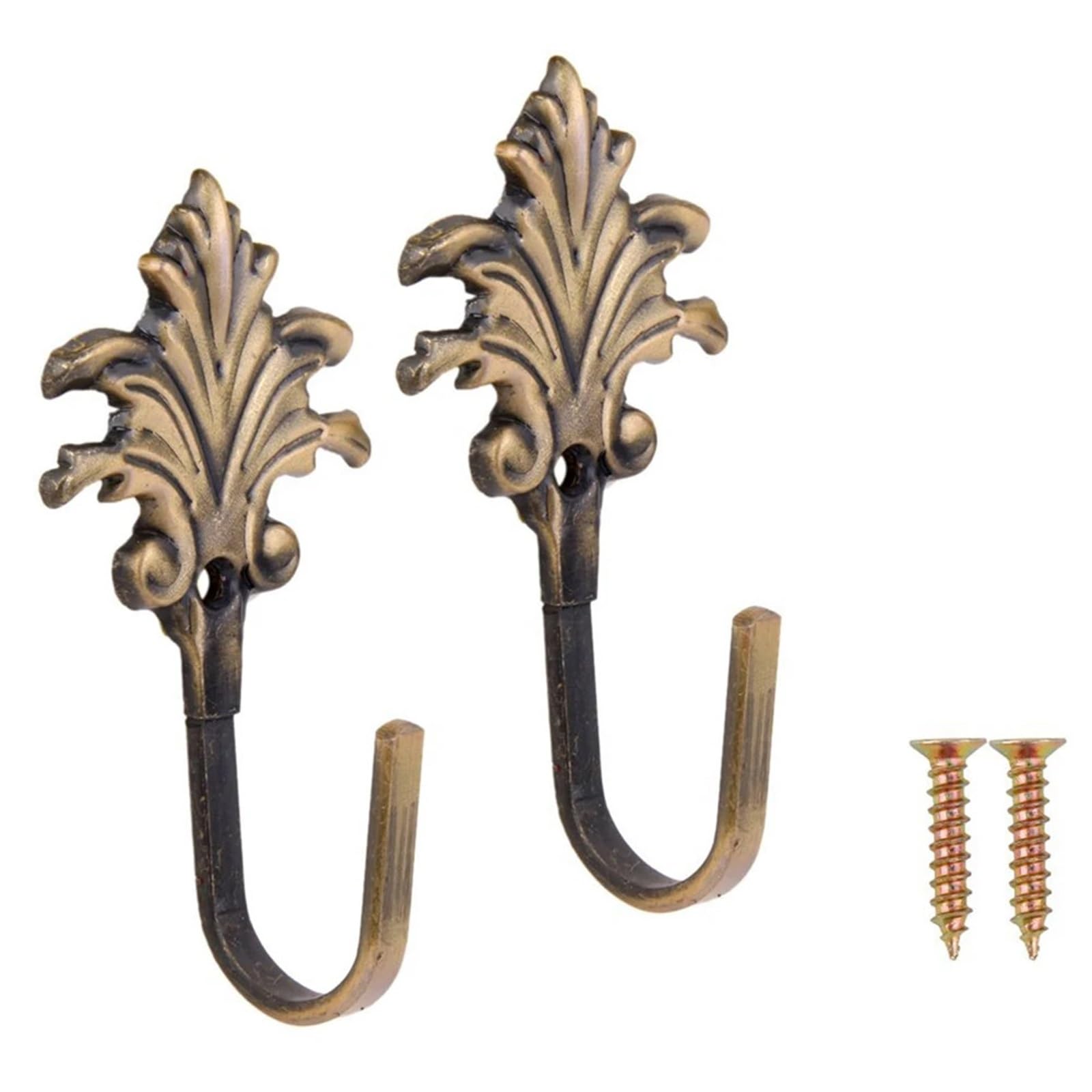 Yusuzh One Color 2Pcs Vintage Maple Leaves Curtain Tieback Tassel Hooks Door Wall Hook Bronze For Mudroom,Closet