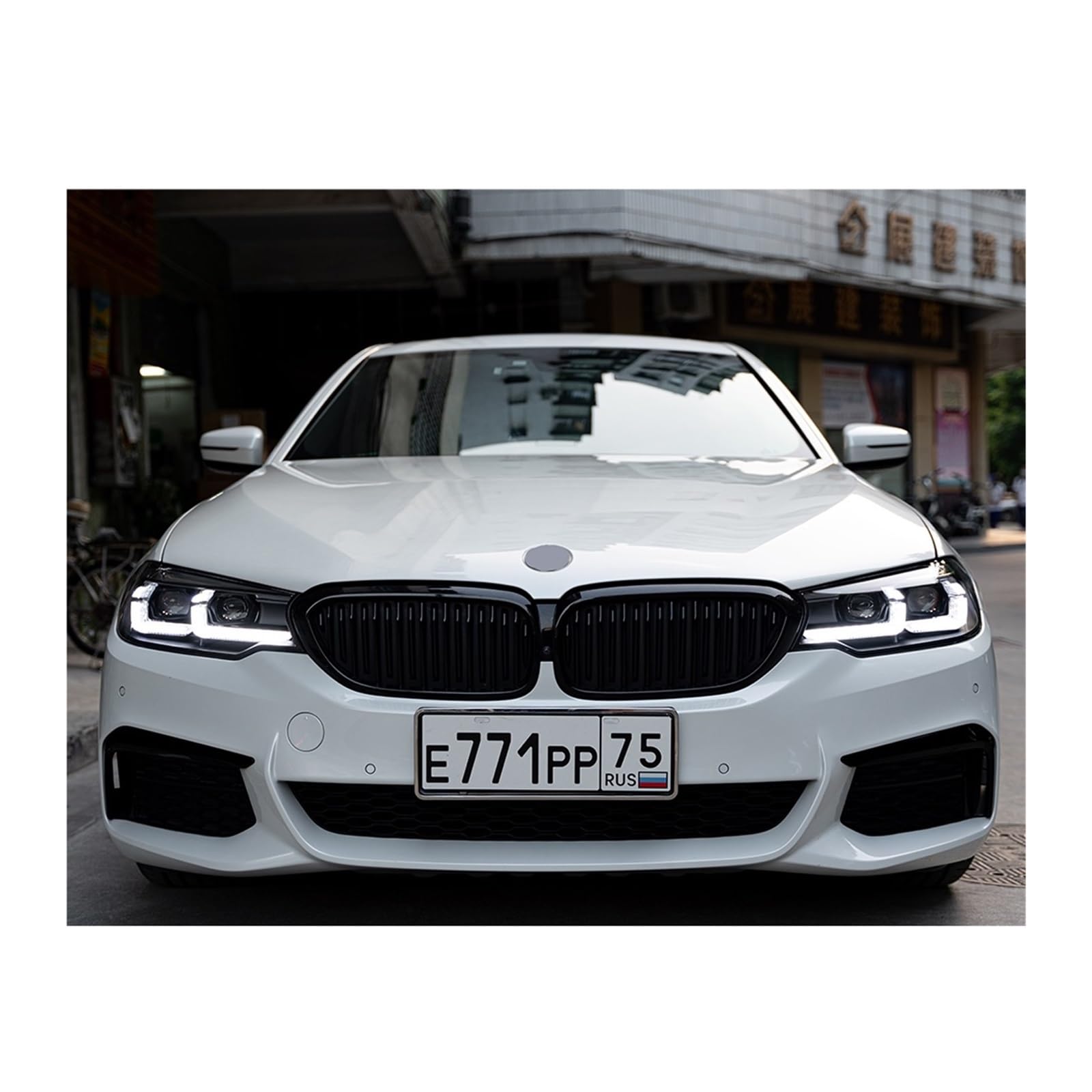 Fari per Auto per BMW Serie 5 G30 G38 2018-2021 Gruppo Ottico Anteriore per Guida a Sinistra e a Destra, Lente bifocale, indicatori di direzione (Guida a Destra/Un Set)