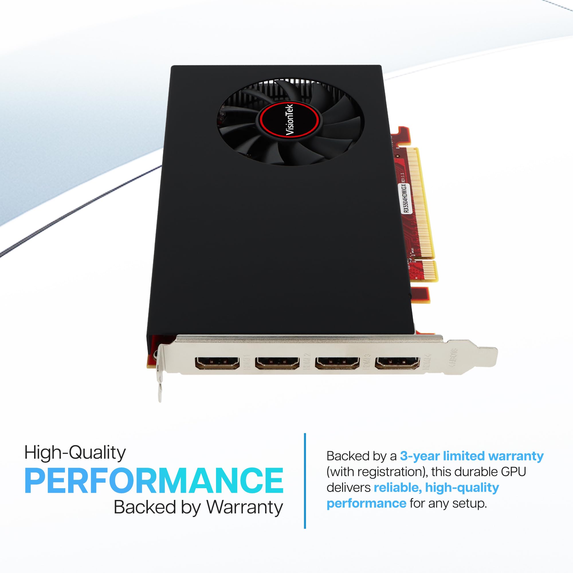 AMD Radeon RX 550 4GB GDDR5 para PC - Tarjeta gráfica de computadora: compatible con resolución de monitor 4k - Salidas DisplayPort x4, PCI Express 3.0, DirectX 12, alimentado por bus - 4
