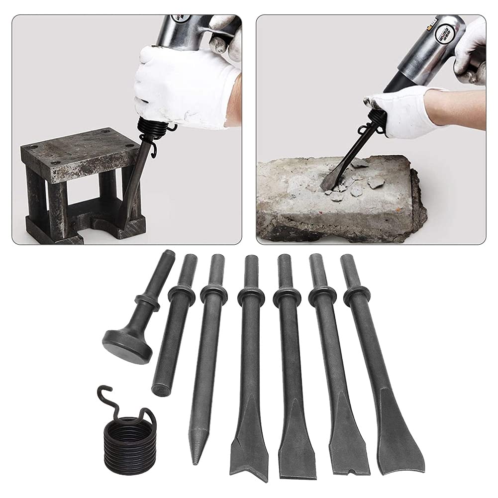 8 Pcs Pneumatique Ciseau Air Marteau Poinçon Outil D'Écaillage Pneumatique Ciseau Air Hamme Couper la Rouille