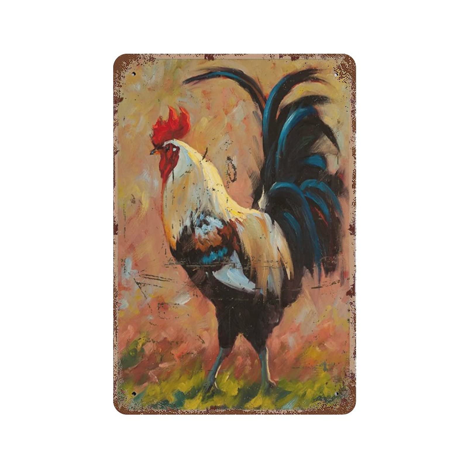 AOOEDM Chicken Vintage Metal Sign for Home Shop Coffee Garage Man Cave Signs Wall Plaque Kitchen Bar Sign Wall Decor Poster
