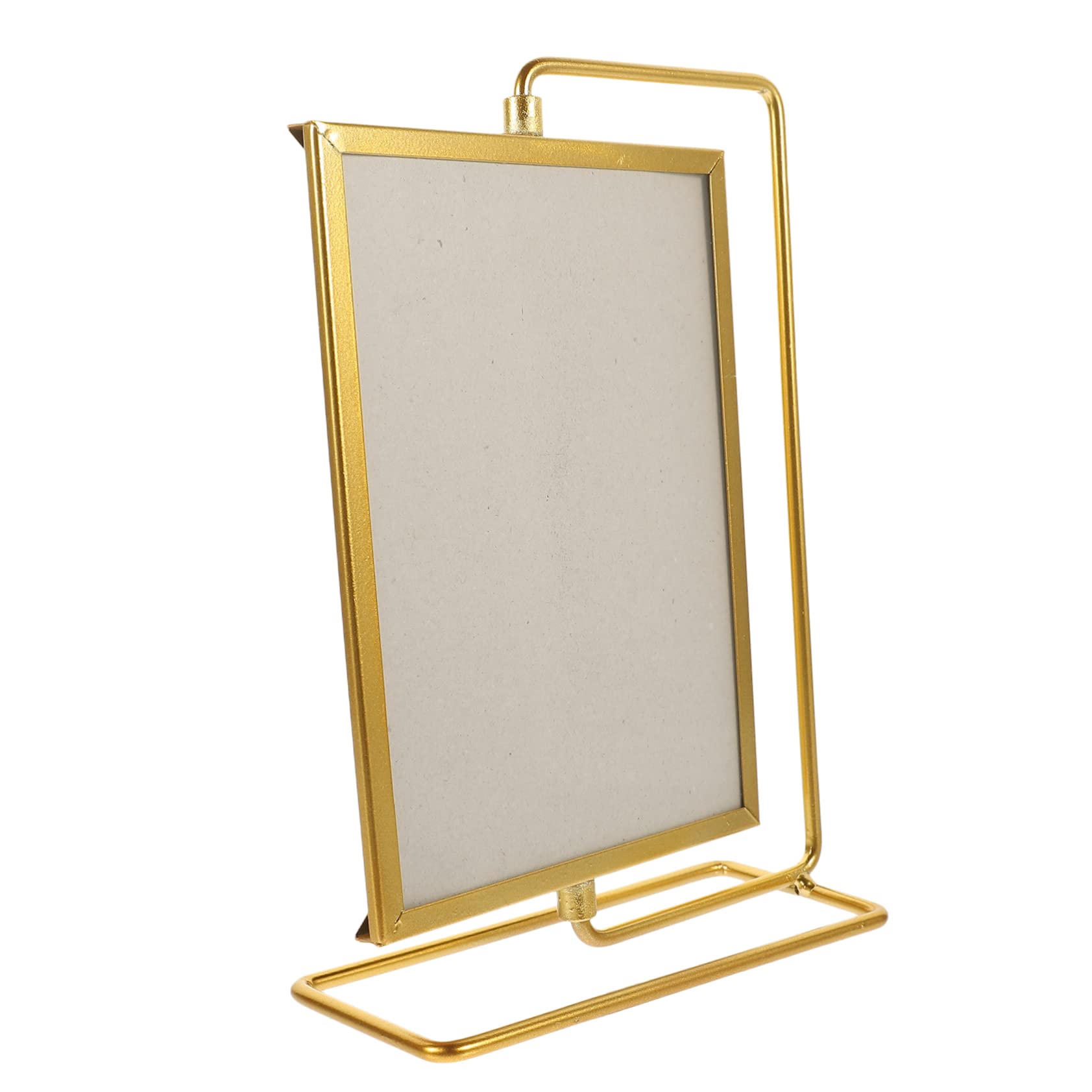 VOSAREA Metal Photo Frame Floating Photo Frame Gold Photo Frames Retro Photo Holder Office Picture Frame Desktop Decor Gold Photo Frames A4 Frame Floating Picture Frames (8.84X6.09X2.67 Inch)