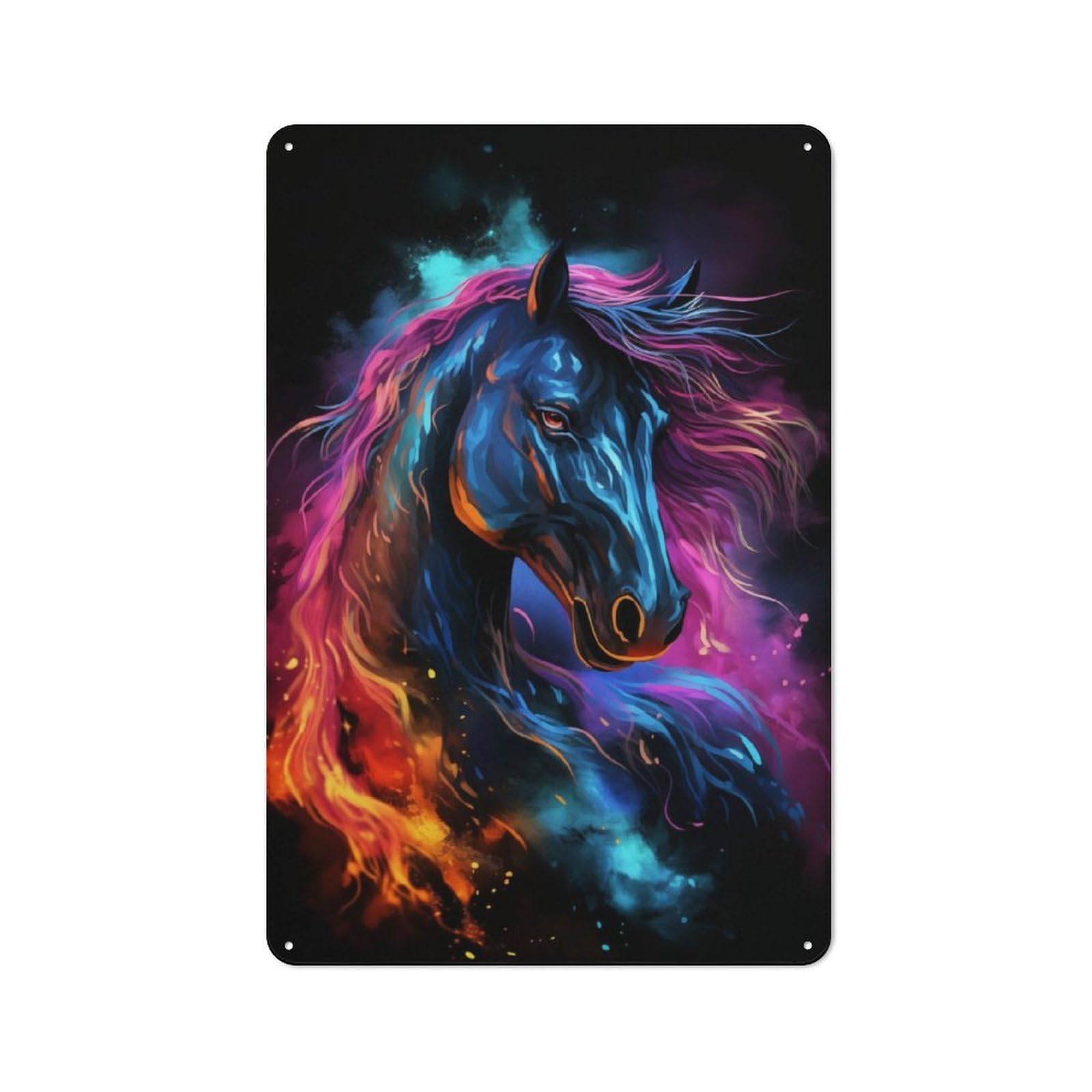 Junmoney Space Horse Galaxy Tin Wall Plaque 30X20cm With For Workshop Wall, Suited To Makers And Diy Enthusiasts