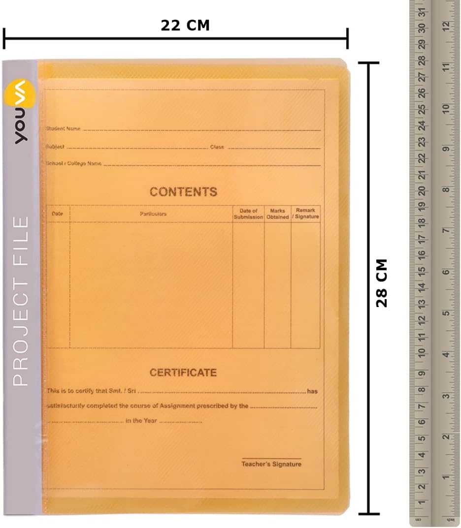 | Project File and Project Paper for Students | 1 Side Ruled and 1 Side Plain | 22 x 28 cm | 18 Sheets | Pack of 5