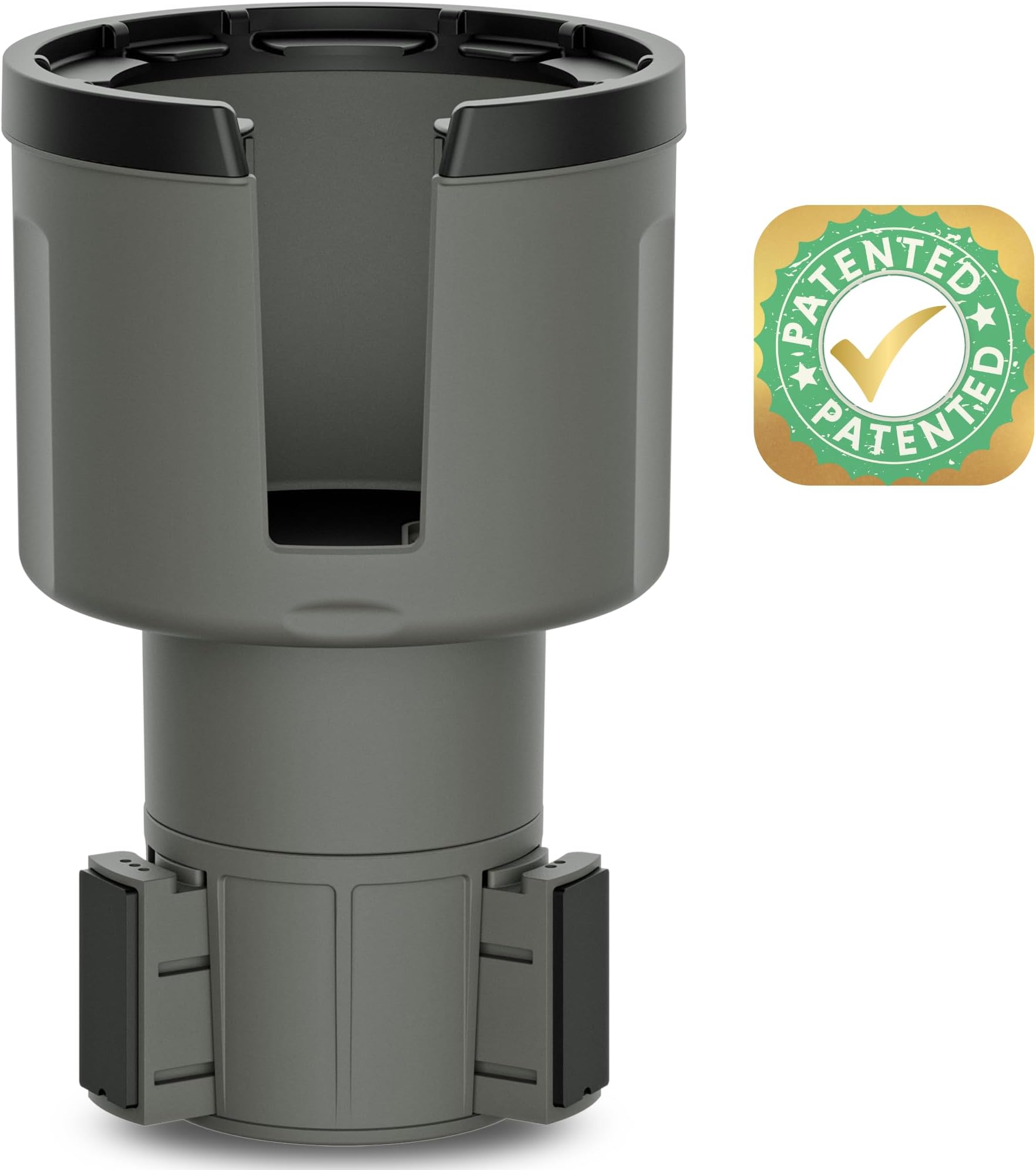 Car Cup Holder Expander Adapter for Large Water Bottles - [Patented & Upgraded] - Holds: Hydro-Flask, Yeti, Nalgene, Owala, 32-40oz - Adjustable Expandable Insert Extender - Universal (Gray)