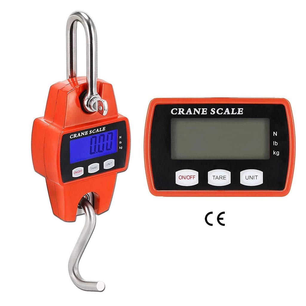 Electronic Platform Scale Portable Crane 300kg/660lb Heavy Duty Digital Hanging Scales Weight for Farm Fishing Hunting Outdoor Luggage with Hooks
