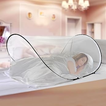 HENGBIRD Mosquito Net Travel 200 x 80 x 56 cm Pop Up Mosquito Net Bed Pop-Up Fly Net Tent Foldable Mosquito Net Travel Net Tent for Camping Single