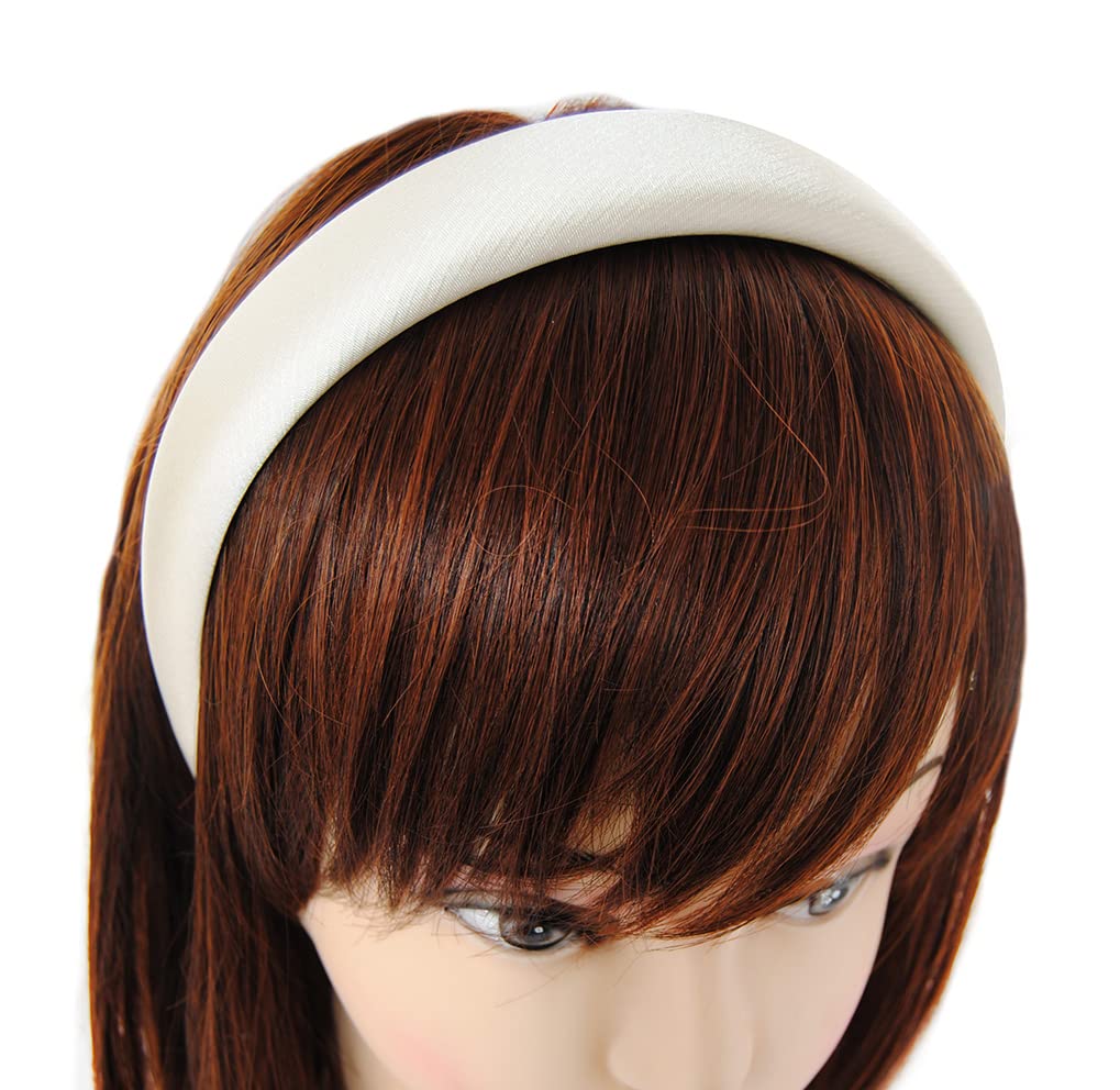 Axy Cerchietto Per Capelli In Tessuto Imbottito Con Fili Metallici - Fascia Larga 1,5 Cm, Morbida E Comoda, Accessorio Elegante Per Ogni Occasione (Nero, HRK7B)