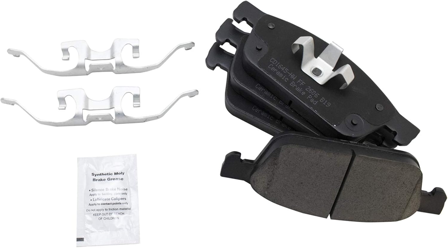TRQ Front & Rear Brake Pads Brake Chemical Kit Ceramic Compatible with 2013-2016 Ford Escape 2014-2021 Transit Connect