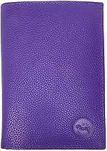 LOLUNA® Grand Portefeuille Homme Cuir véritable 4 Volets pour Carte Grise, permis, identité, Cartes, Billet et Monnaie - Violet