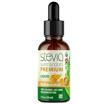 Stevia Intl Butterscotch Premium Quality Stevia Drops | Organic Liquid Stevia |Best Sugar Substitute | Pure Extract | Naturally Sweet | Non-Bitter, 0 Calorie, NON-GMO, Diabetic & Keto Friendly 1oz