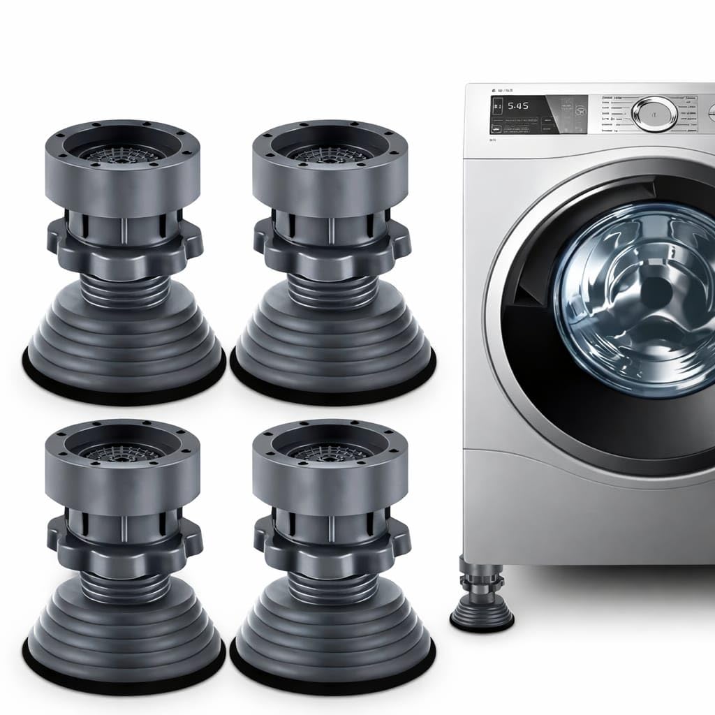 Washing Machine Stand with Vibration Pads and Anti Vibration Stopper | Heavy Duty Support Base for Washer Stability and Noise Reduction Set of 4-image-10