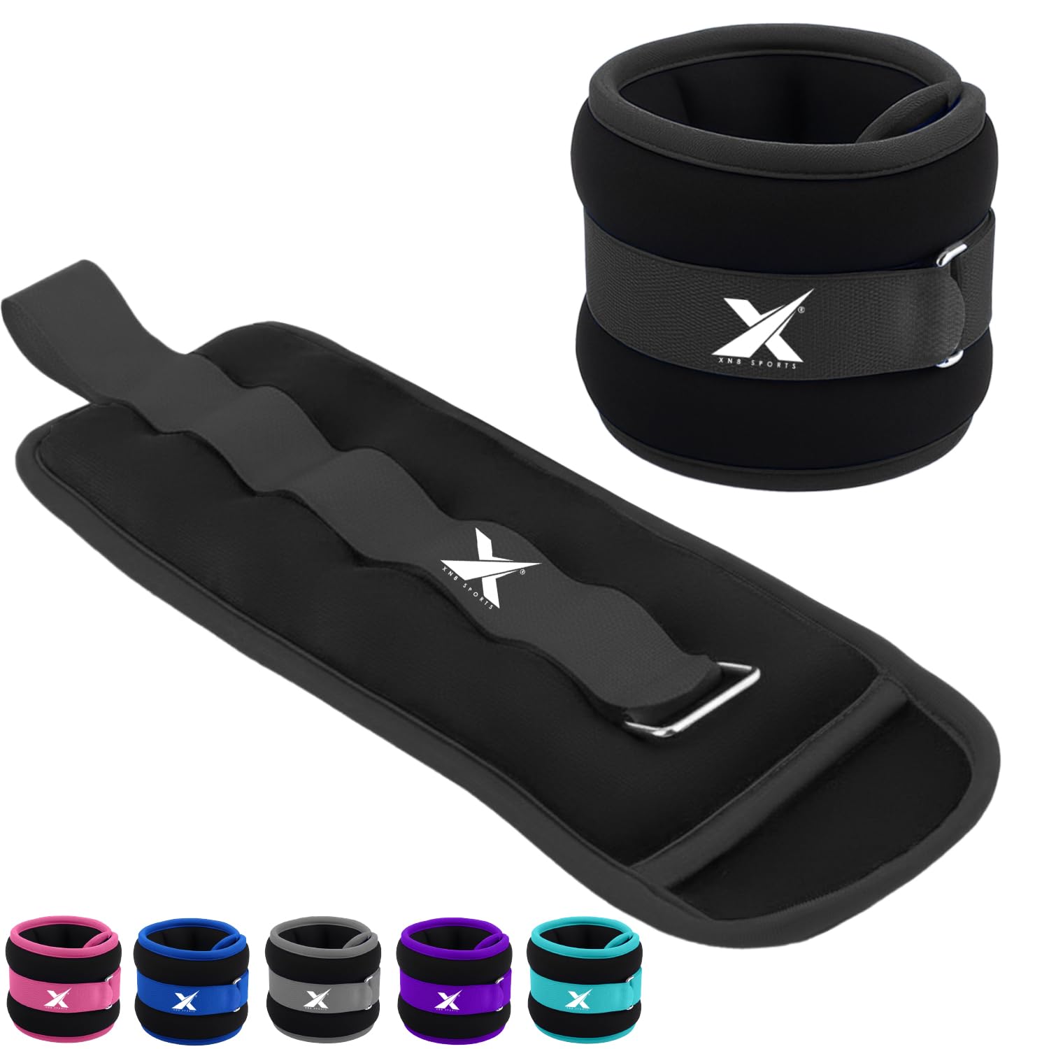 Xn8 Neoprene Ankle Weights With Strap, Pair of (0.5kg,1kg,1.5kg,2kg,2.5kg,3kg) Leg Weights, Wrist Weights, Arm Weights for Home Fitness, Strength Training, Running, Walking, Gym, Workout, Aerobics — image 1