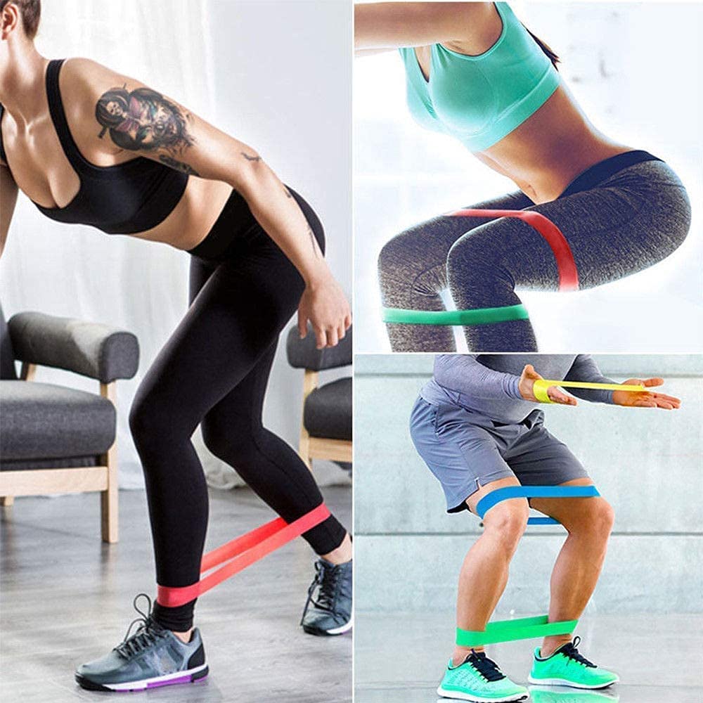 JEEJEX Resistance Bands for Exercise Mini Loop Band for Gym Booty Toning Exercise Resistance Bands Set Elastic Band Stretch Band for Workout Natural Latex Theraband Elastic,Multicolor 3