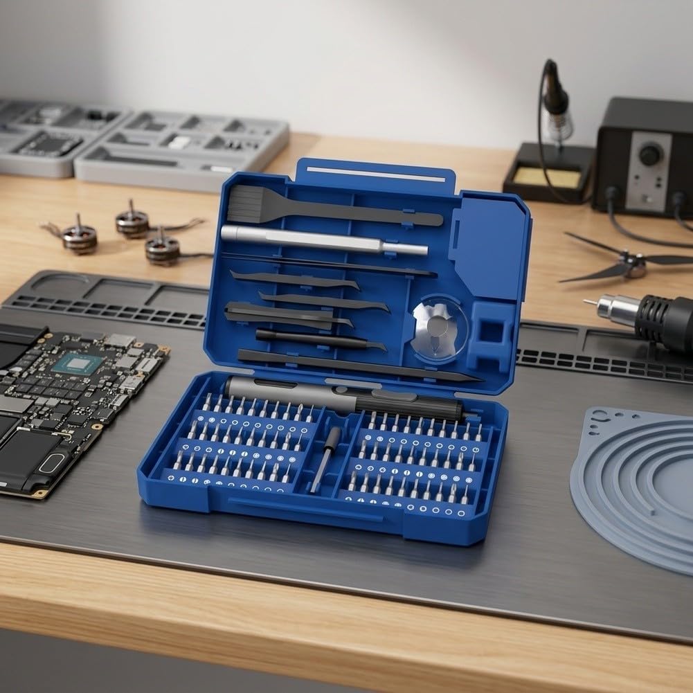 EasyByMall Elektrischer Schraubendreher Set 76-teilig für Laptop