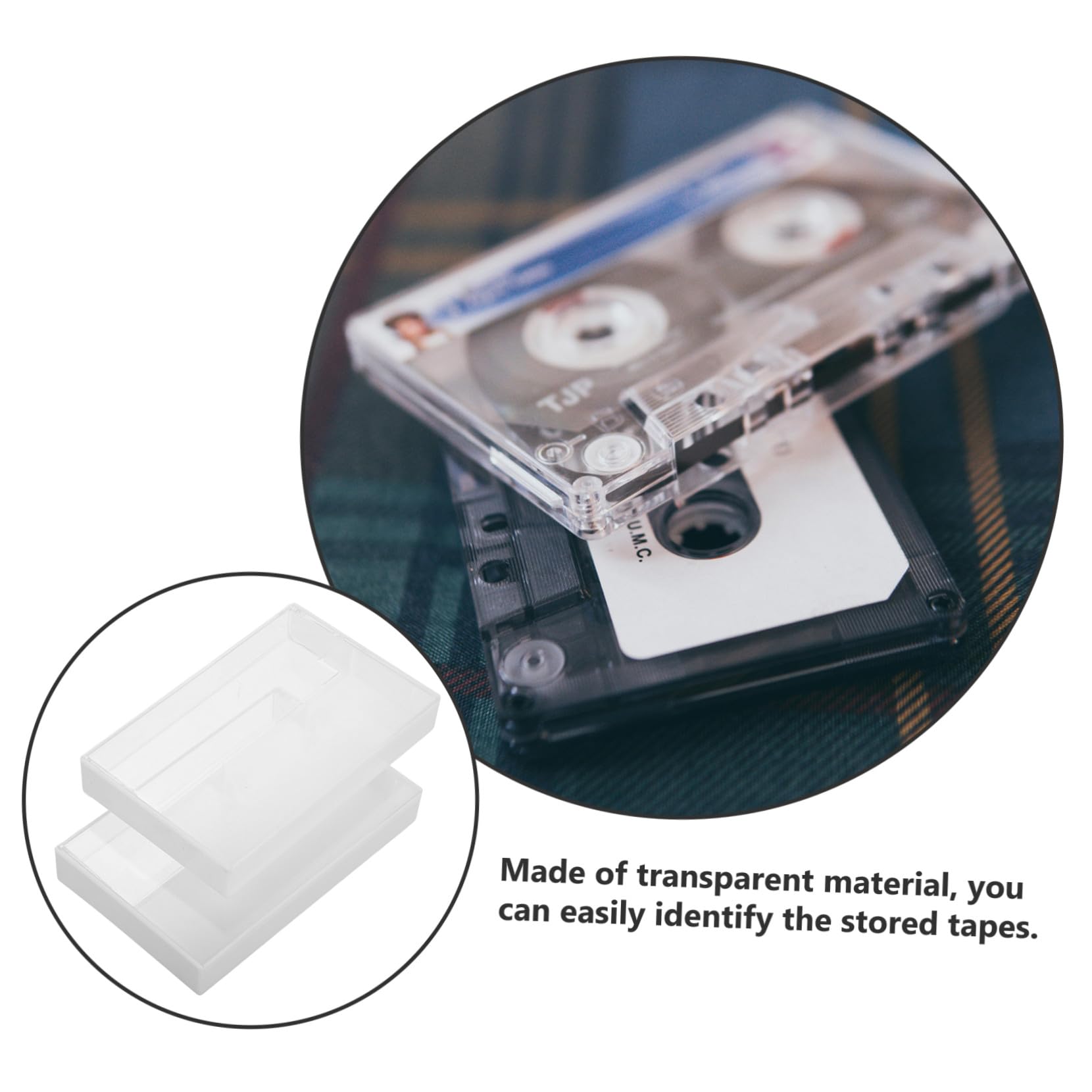 Boîte de Cassette Audio en Plastique Transparent 10 Pièces, Étui Compact pour Rangement de Cassettes D'enregistrement, Solution Polyvalente pour Bureau et Maison