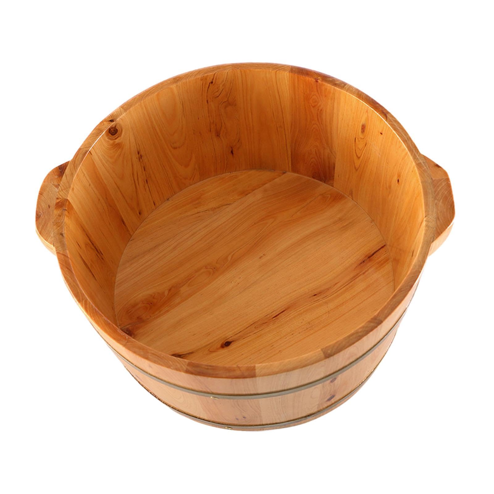 Fußbadewanne Holz Fußbad-Bucket Massagebecken Spa-pediküre Entspannungsfunktion Praktische Handhabung für Sauna Badezimmer Outdoor Zuhause