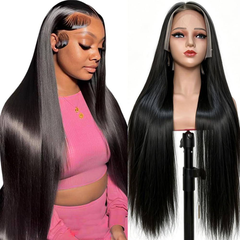 MUNONG 30 Inch 13x6 Lace Front Wigs Human Hair 200% Density Can Last 6-9 Months Life Straight Lace Front Wigs Pre Plucked with Baby Hair HD Lace Frontal Straigh