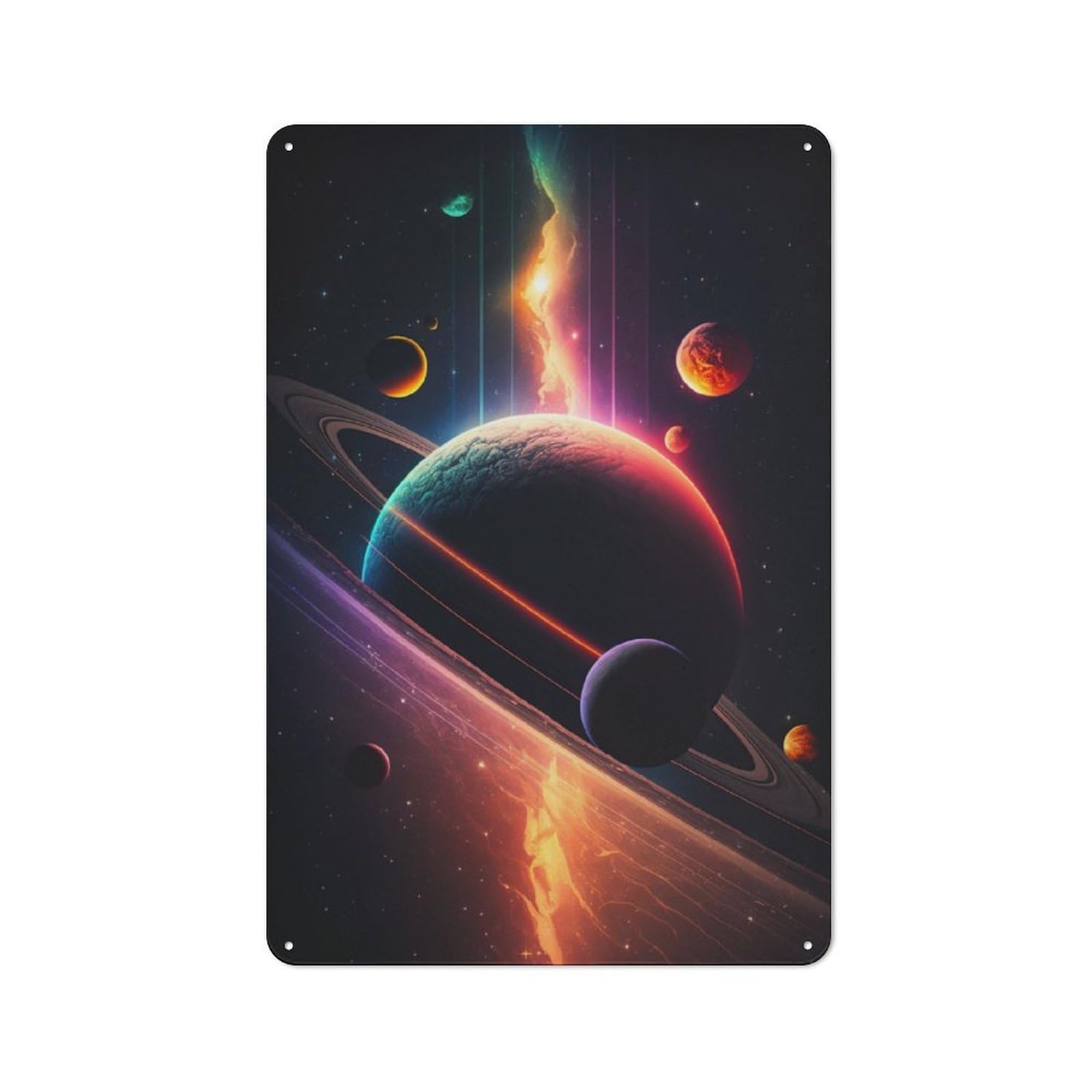 Junmoney Stellar Fantasia Neon Vintage Tin Sign 30X20cm With For Guest Room Or Hallway, For Themed Room Decoration, For Vintage Wall Decor Fans