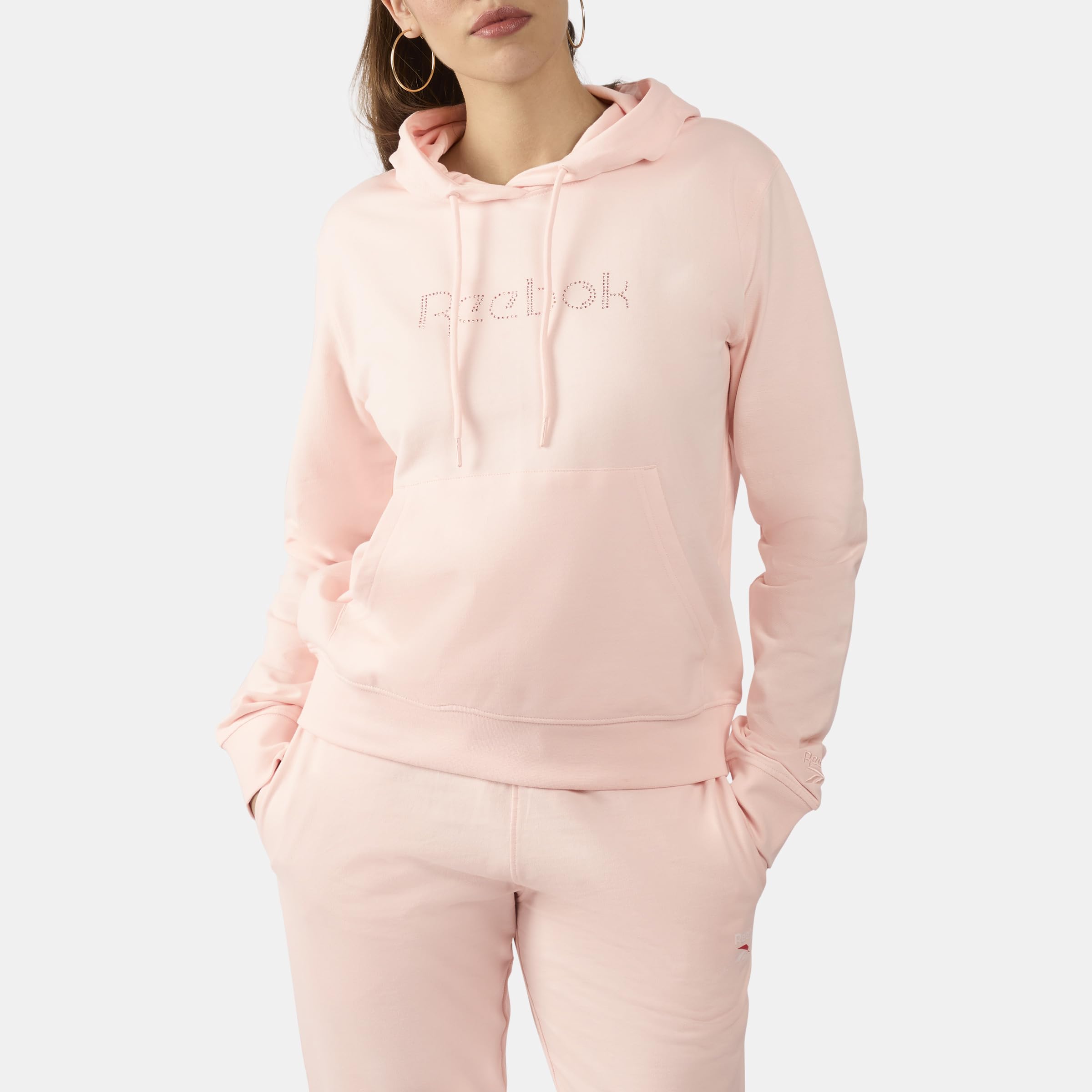 Reebok Women's Rose Hooded Sweatshirt Studded Logo